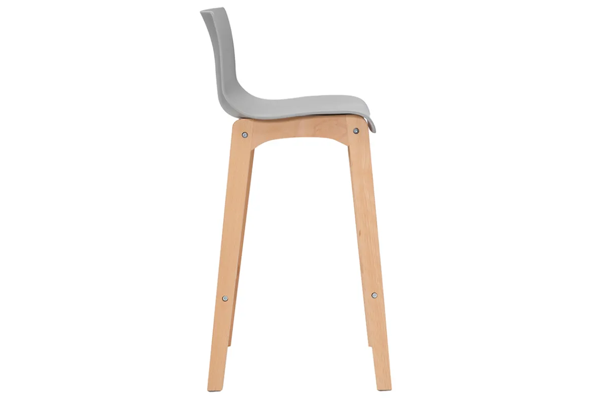 Miliboo Design-Barhocker Holz und Hellgrau 65 cm 2 Stck. NEW SURF* Barhocker