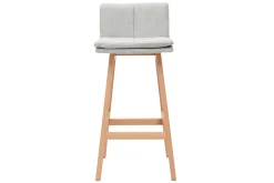 Miliboo Design-Barhocker Holz und Perlgrau 65 cm 2 Stck. JOAN* Barhocker