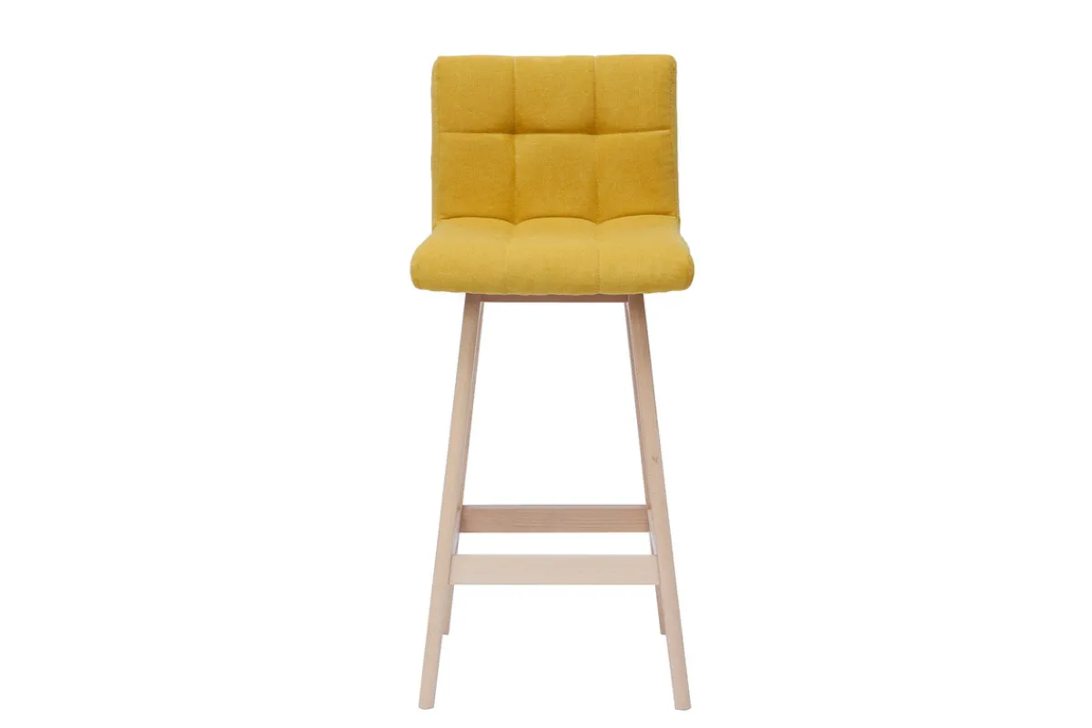 Miliboo Design-Barhocker Holz und senfgelb 65 cm 2 Stck. KLARIS* Barhocker