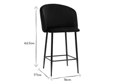 Miliboo Design-Barhocker in schwarzem Samt VANITY* Barhocker