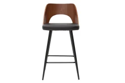 Miliboo Design-Barhocker in Schwarz und Walnuss H66,5 cm (2er Set) FALCOM* Barhocker
