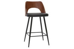 Miliboo Design-Barhocker in Schwarz und Walnuss H66,5 cm (2er Set) FALCOM* Barhocker