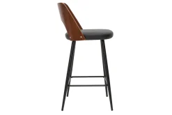 Miliboo Design-Barhocker in Schwarz und Walnuss H66,5 cm (2er Set) FALCOM* Barhocker