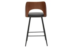 Miliboo Design-Barhocker in Schwarz und Walnuss H66,5 cm (2er Set) FALCOM* Barhocker