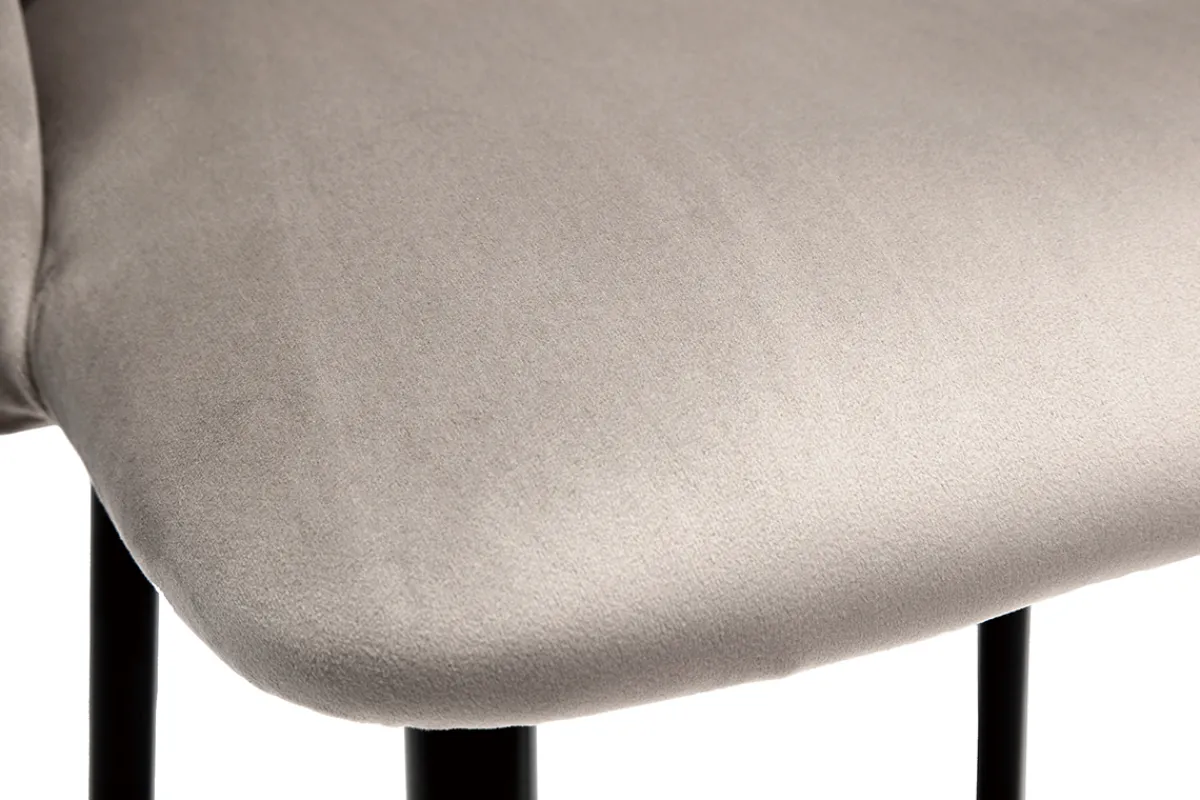 Miliboo Design-Barhocker in taupefarbenem Samt VANITY* Barhocker