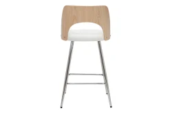 Miliboo Design-Barhocker in Weiß und Holz H66,5 cm (2er Set) FALCOM* Barhocker