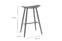 Miliboo Design-Barhocker Nussbaum 72 cm DEMORY* Barhocker
