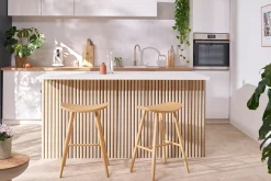 Miliboo Design-Barhocker Nussbaum 65cm DEMORY* Barhocker