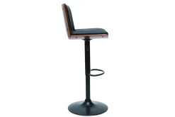 Miliboo Design-Barhocker PANACH höhenverstellbar schwarz und dunkles Holz* Barhocker