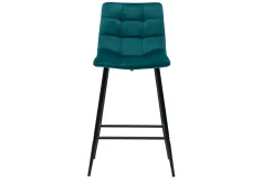 Miliboo Design-Barhocker petrolblauer Samt H65 cm (2er-Set) MAXWELL* Barhocker