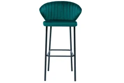 Miliboo Design-Barhocker Samt Petrolblau 78 cm DALLY* Barhocker
