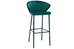 Miliboo Design-Barhocker Samt Petrolblau 78 cm DALLY* Barhocker