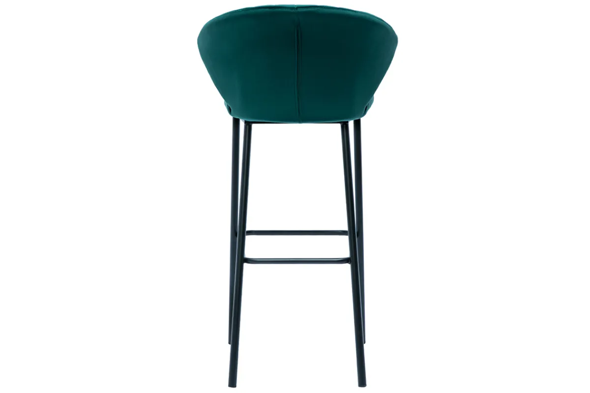 Miliboo Design-Barhocker Samt Petrolblau 78 cm DALLY* Barhocker