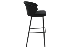 Miliboo Design-Barhocker Samt Schwarz DALLY 78 cm* Barhocker
