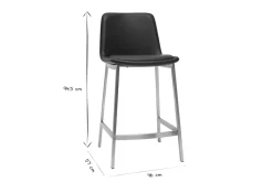 Miliboo Design-Barhocker Schwarz 66 cm (2er-Set) ARSENE* Barhocker