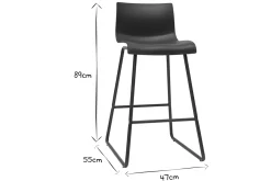 Miliboo Design-Barhocker Schwarz 65cm (2er-Set) ONA* Barhocker