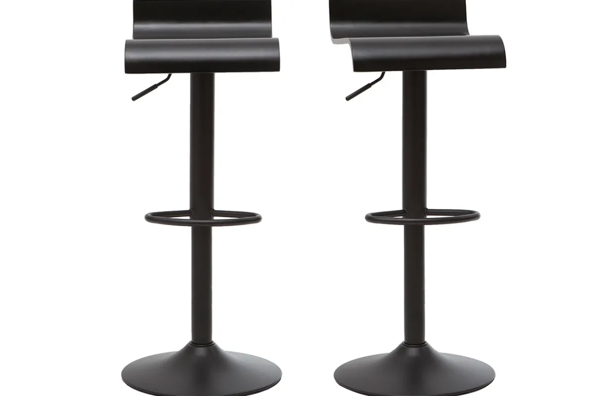 Miliboo Design-Barhocker schwarz (2er-Set) SURF* Barhocker