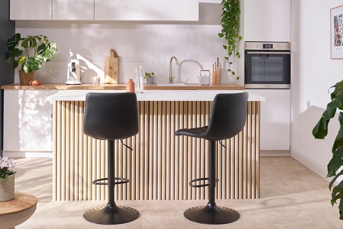 Miliboo Design-Barhocker schwarz (2er-Set) MAXWELL* Barhocker