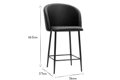 Miliboo Design-Barhocker schwarz H68 cm VANITY* Barhocker