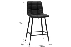 Miliboo Design-Barhocker schwarz H65 cm (2er-Set) MAXWELL* Barhocker