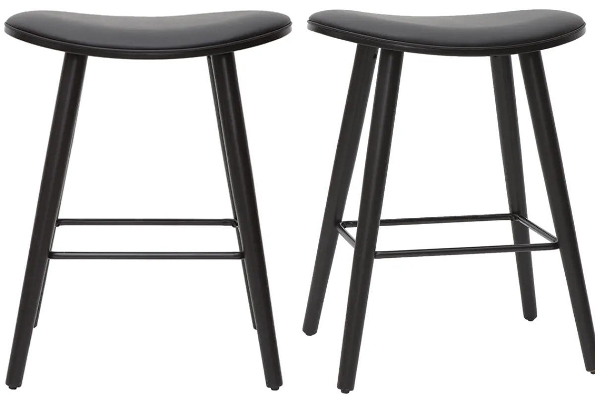 Miliboo Design-Barhocker schwarz H65 cm (2er-Set) MEADOW* Barhocker
