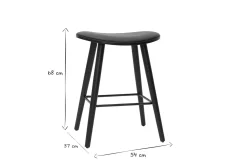 Miliboo Design-Barhocker schwarz H65 cm (2er-Set) MEADOW* Barhocker