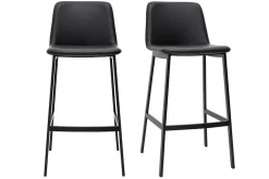 Miliboo Design-Barhocker schwarz H75 cm (2er-Set) ARSENE* Barhocker