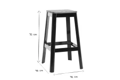 Miliboo Design-Barhocker Schwarz H 75 cm NICK* Barhocker