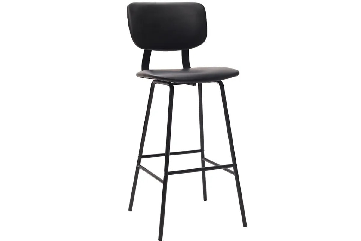 Miliboo Design-Barhocker Schwarz mit Metallbeinen 75 cm (2 Stk.) LAB* Barhocker