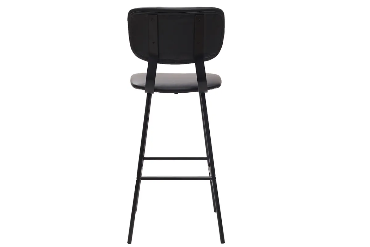 Miliboo Design-Barhocker Schwarz mit Metallbeinen 75 cm (2 Stk.) LAB* Barhocker