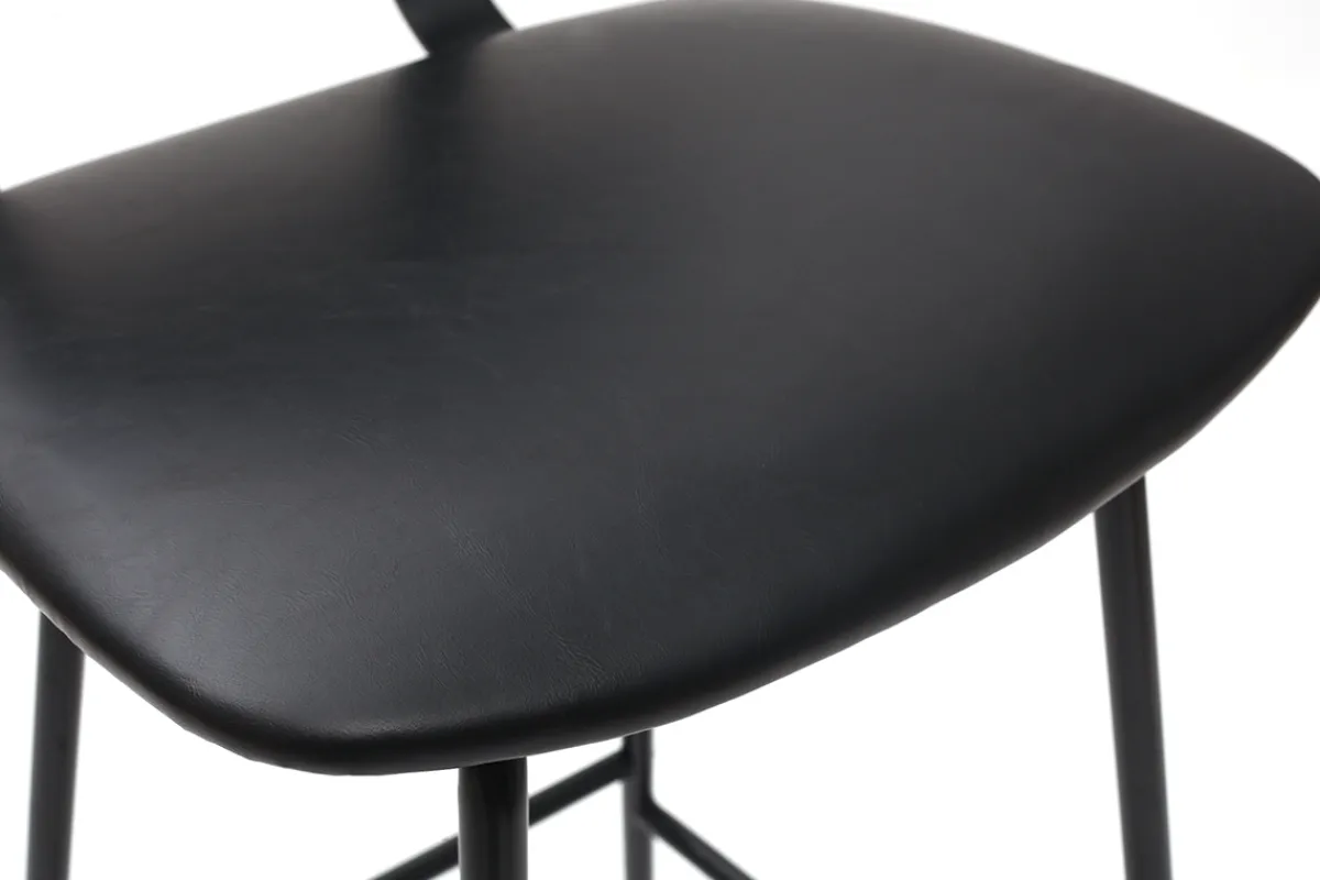 Miliboo Design-Barhocker Schwarz mit Metallbeinen 75 cm (2 Stk.) LAB* Barhocker