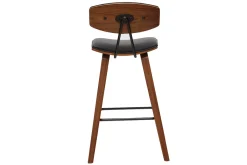 Miliboo Design-Barhocker schwarz mit dunklem Holz H 69 cm (Zweierset) VASCO* Barhocker