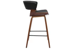 Miliboo Design-Barhocker schwarz mit dunklem Holz H 65 cm (2er-Set) SYRAH* Barhocker