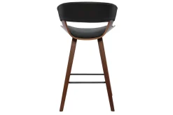 Miliboo Design-Barhocker schwarz mit dunklem Holz H 65 cm (2er-Set) SYRAH* Barhocker