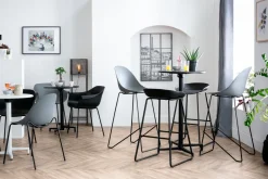 Miliboo Design-Barhocker Schwarz mit Metallbeinen (2 Stk.) PEBBLE* Barhocker