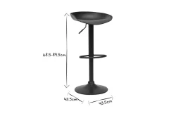 Miliboo Design-Barhocker Schwarz mit Metallbeinen (2 Stk.) PEBBLE* Barhocker