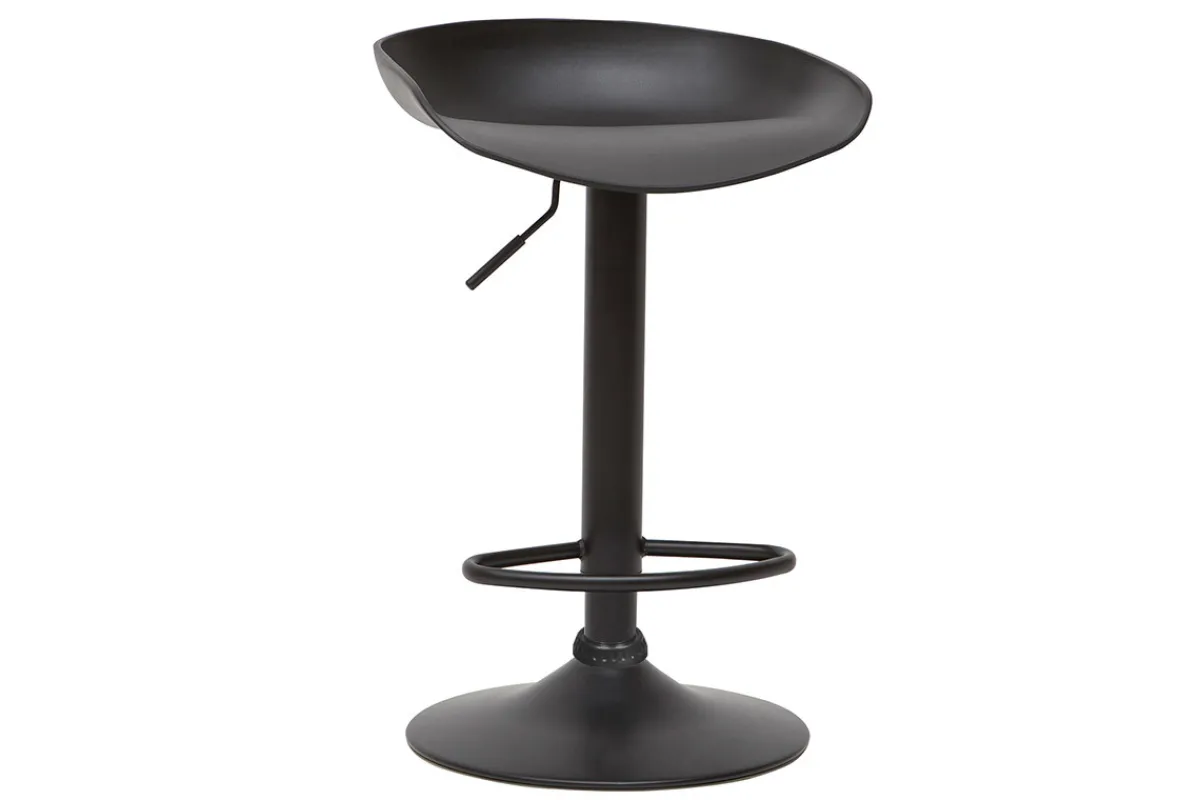 Miliboo Design-Barhocker Schwarz mit Metallbeinen (2 Stk.) PEBBLE* Barhocker