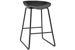 Miliboo Design-Barhocker Schwarz mit Metallbeinen (2 Stk.) PEBBLE* Barhocker