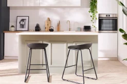 Miliboo Design-Barhocker Schwarz mit Metallbeinen (2 Stk.) PEBBLE* Barhocker