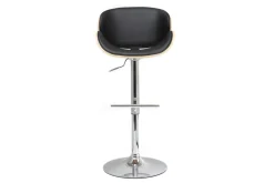 Miliboo Design-Barhocker Schwarz und helles Holz WALNUT* Barhocker