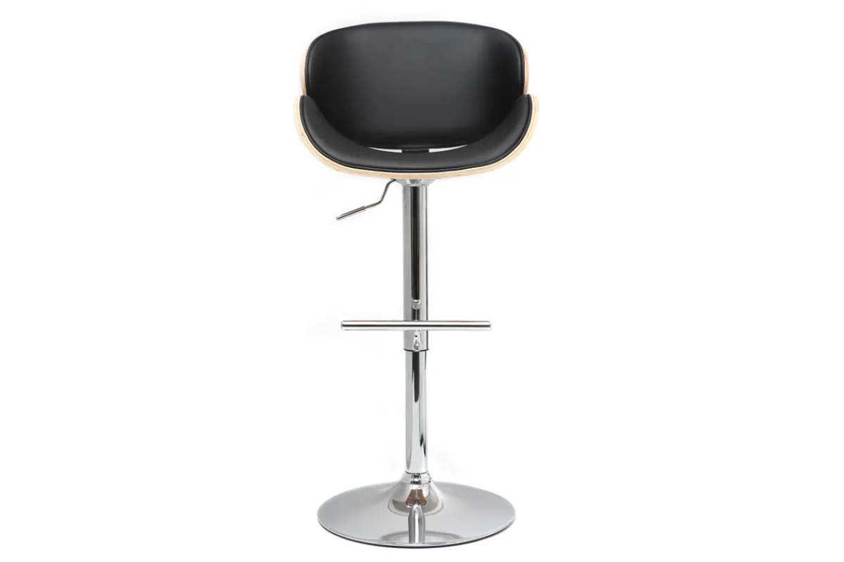 Miliboo Design-Barhocker Schwarz und helles Holz WALNUT* Barhocker