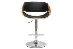 Miliboo Design-Barhocker Schwarz und helles Holz BENT* Barhocker