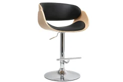 Miliboo Design-Barhocker Schwarz und helles Holz BENT* Barhocker