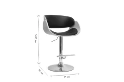 Miliboo Design-Barhocker Schwarz und helles Holz BENT* Barhocker