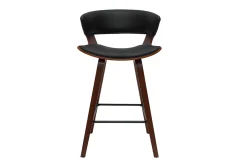 Miliboo Design-Barhocker schwarz und dunkles Holz H 65 cm SYRAH* Barhocker