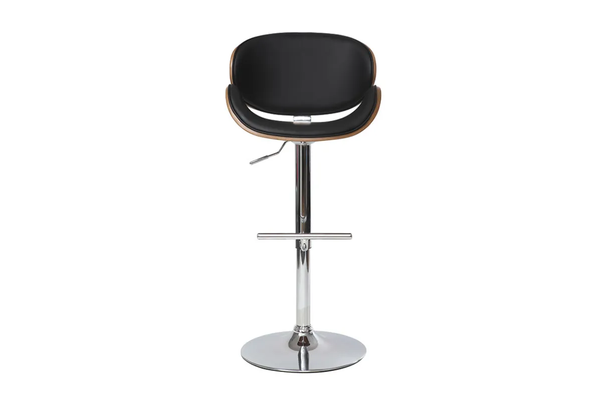 Miliboo Design-Barhocker Schwarz und Holz WALNUT* Barhocker
