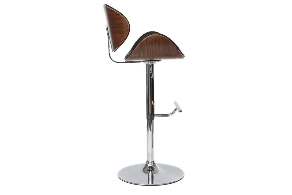 Miliboo Design-Barhocker Schwarz und Holz WALNUT* Barhocker