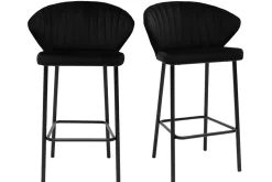 Miliboo Design-Barhocker schwarzem Samt H68 cm (2er-Set) DALLY* Barhocker