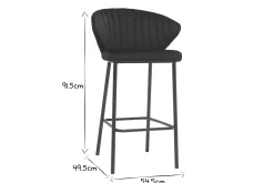 Miliboo Design-Barhocker schwarzem Samt H68 cm (2er-Set) DALLY* Barhocker