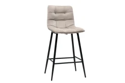 Miliboo Design-Barhocker taupefarbener Samt H65 cm (2er-Set) MAXWELL* Barhocker